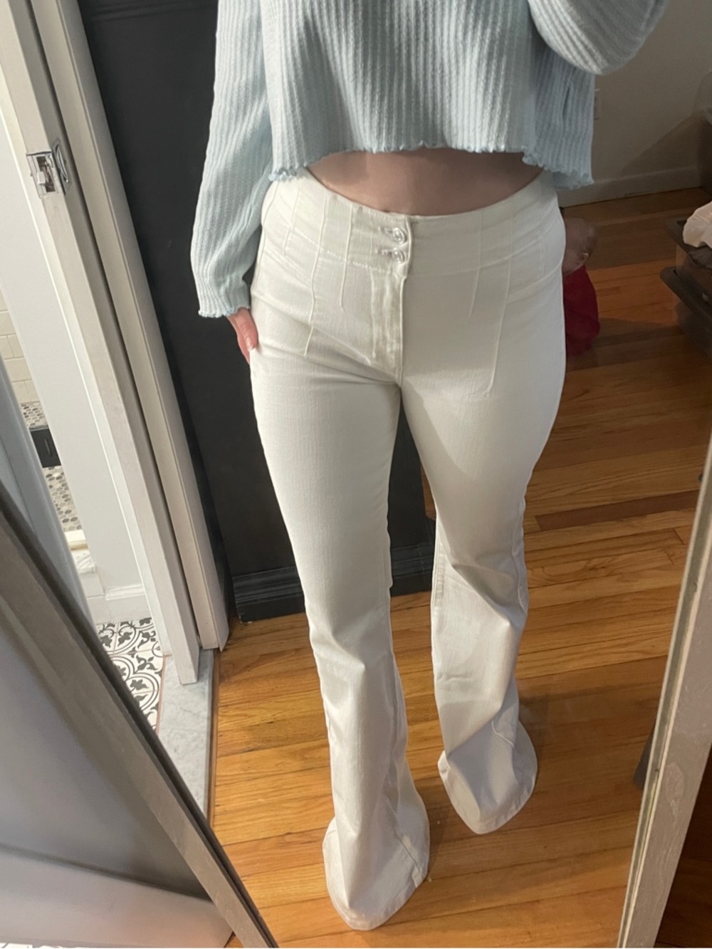 Free People We The Free Jayde Flare Jeans in White size 31 - Picture 5 of 9